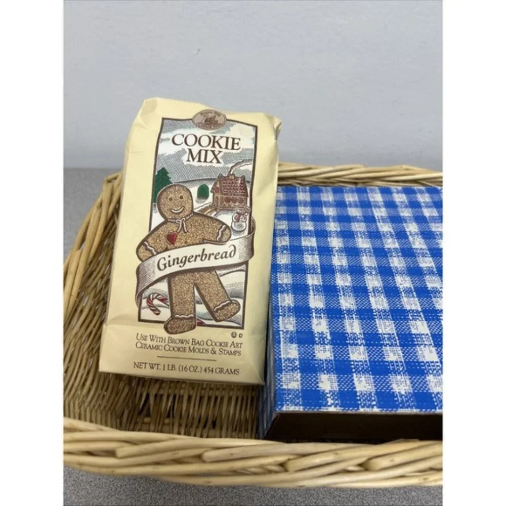 Gingerbread Man Stoneware Mold, Recipe Book Gingerbread Mix Brown Bag Cookie Art
